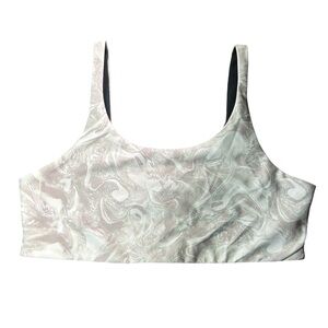 BECCO color swirl Wirefree pull on color swirl yoga Pilates sports bra sz L NWOT